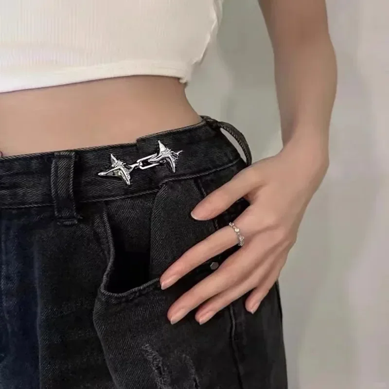 Four Pointed Star Waist Tightening Tool Fixed Waist Buckle Temperament Fashionable Jeans, Adjustable Waist Buckle