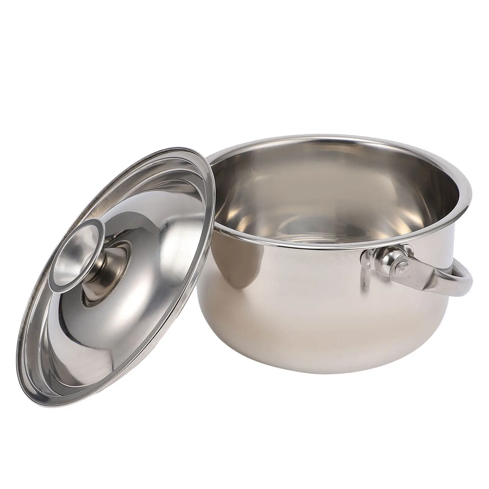 Olla Multiusos de Acero Inoxidable con Tapa, Mango Ergonómico, Calentamiento Rápido y Uniforme para Sopa, Ramen, Caldo, Cocina Casera, Hotel