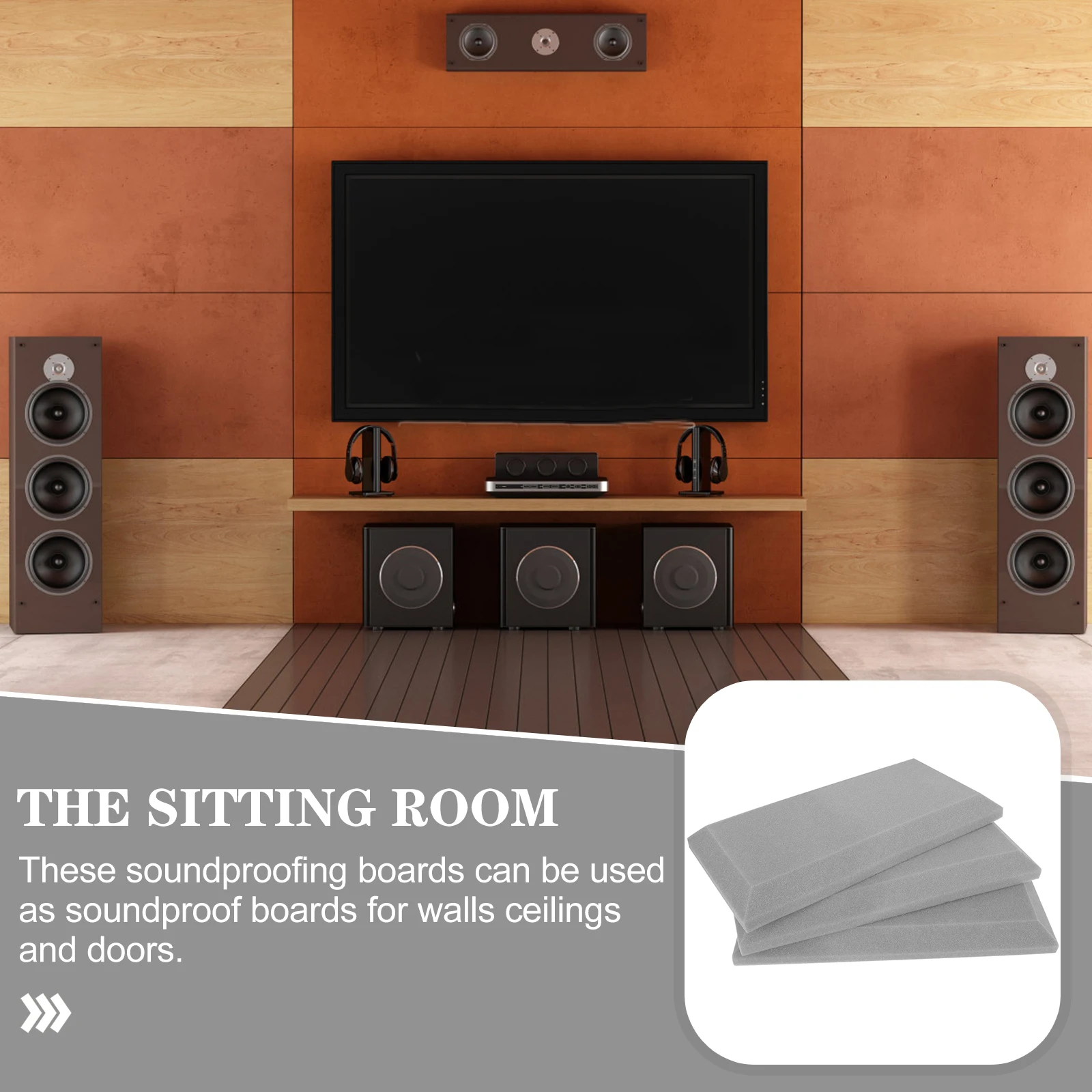 

3 Pcs Grey Sponge Sound Dampening Insulation Cotton Acoustic Panels for Studio Home Soundproofing Material Absorbing Pad