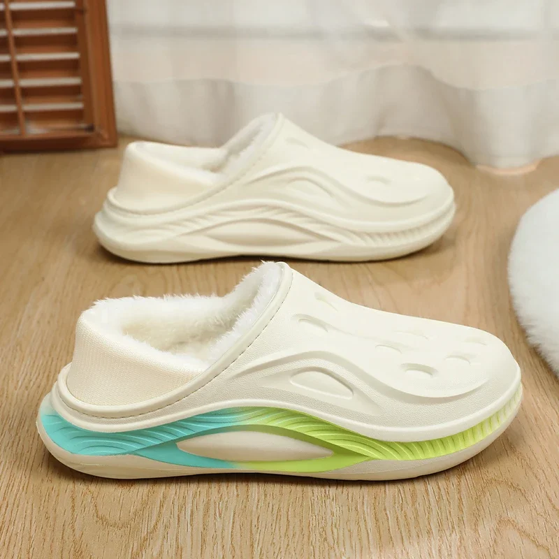 

New Autumn Winter Men's Warm Cotton Slippers Outdoor Indoor Plush Flats House Warm Shoes Male Women Home Bedroom Cotton Slippes