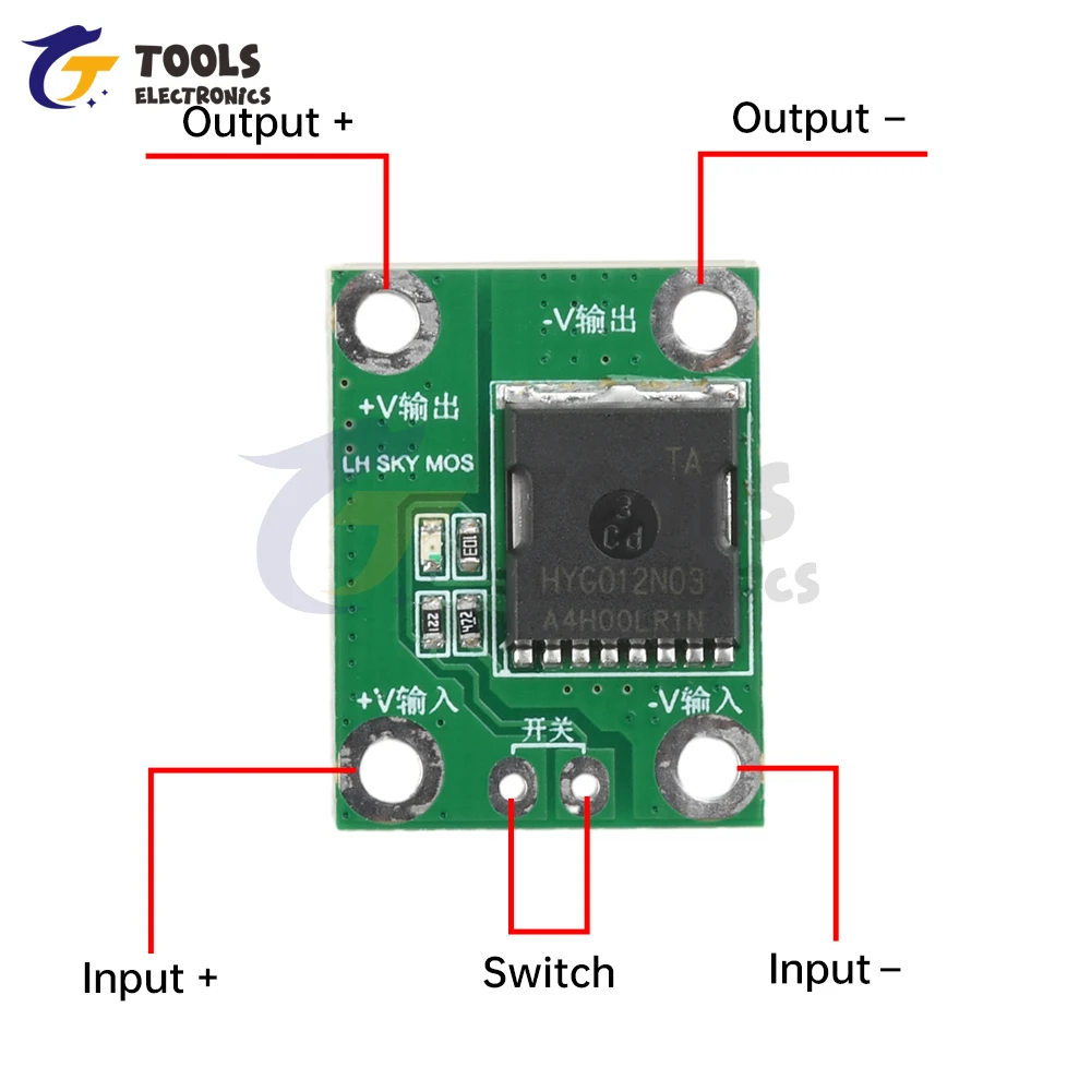 20A 50A 100A High Power MOS Trigger Switch Driver Field Effect Tube PWM Regulation Electronic Switch Control 5-26V