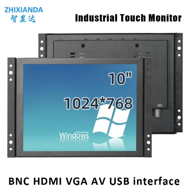 

10 Inch 1024*768 Open Frame Monitor Capacitive Touch Screen LCD Display For Industrial Use With AV BNC VGA HDMI USB Input