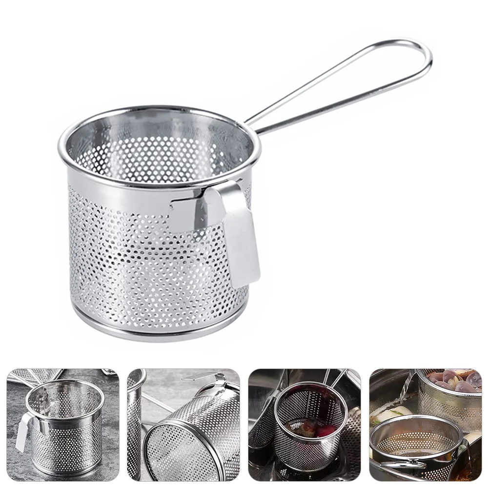 

Hot Pot Slip Through The Net Skillet Mesh Hot-pot Colander for Fine Separation Side Stainless Steel Hanging Separating