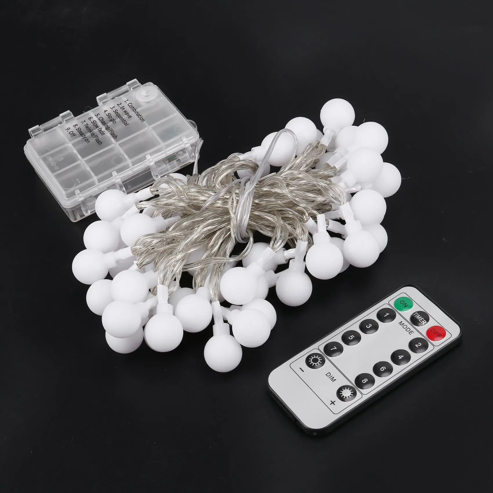 5 Meters 50 Ball Pendant with 13 Key Remote Control Waterproof Battery Box