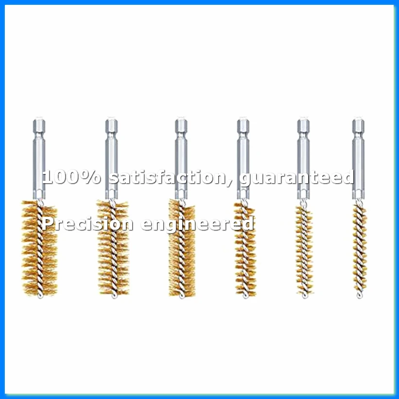12PCS Steel Bore Wire Brush Twisted Wire Stainless Steel Cleaning Brush with Handle 1/4 Inch Hex for Pipe Hole-FS