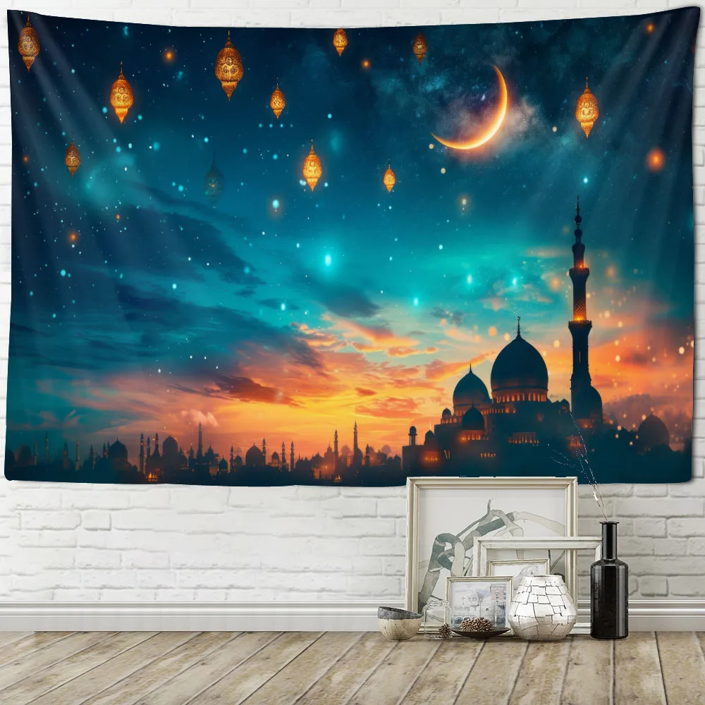 

Dreamy Starry Sky Forest Tapestry Vintage Architecture Multi Size Wall Hanging Fabric Interior Aesthetic Decoration Poster
