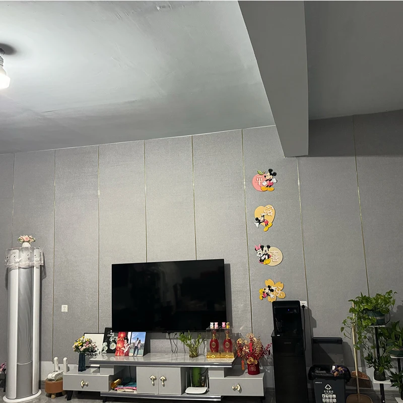 Linen wall cloth self-adhesive thickened wall sticker home decoration wall soft bag