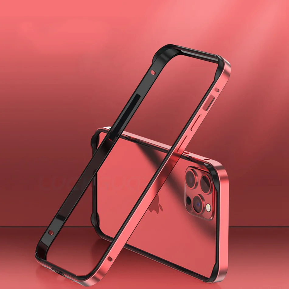 Leichte Aluminium Stoßstange Fall für iPhone 14 13 11 15 Pro Max 12 Mini 14pro xr xs x 7 8 6 plus se Luxus Silikon rahmen Zubehör