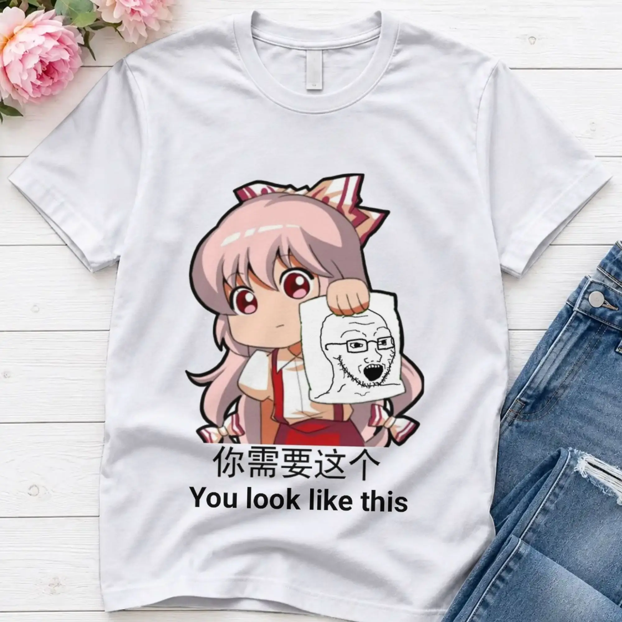 Men Soy  T Shirt Touhou Project Cotton Tops Fun Short Sleeve Crewneck Tees Printed T-Shirt