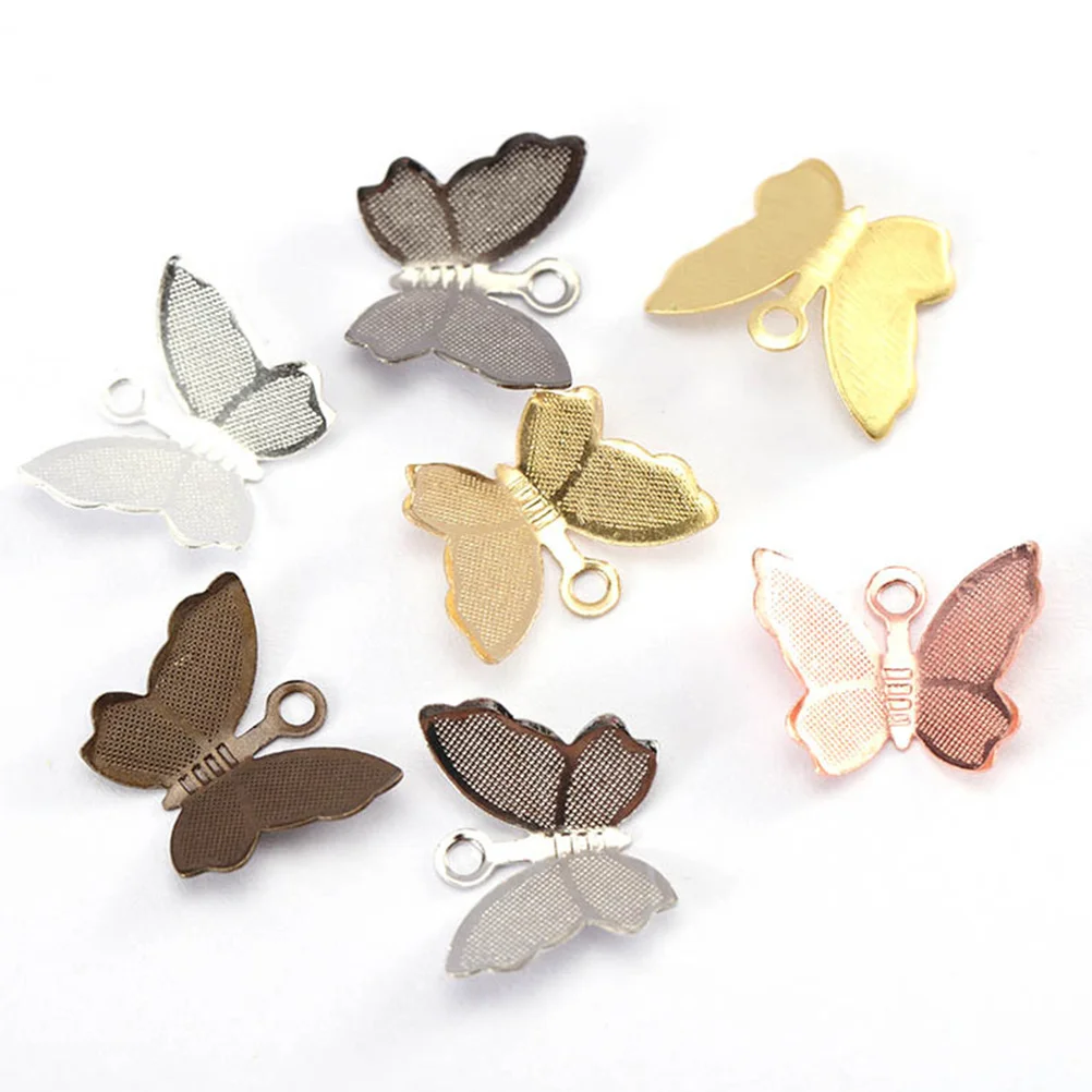 

100Pcs Copper Butterfly Pendants DIY Jewelry Charms for Earring Necklace Bracelet Craft Making Accessories Gifts