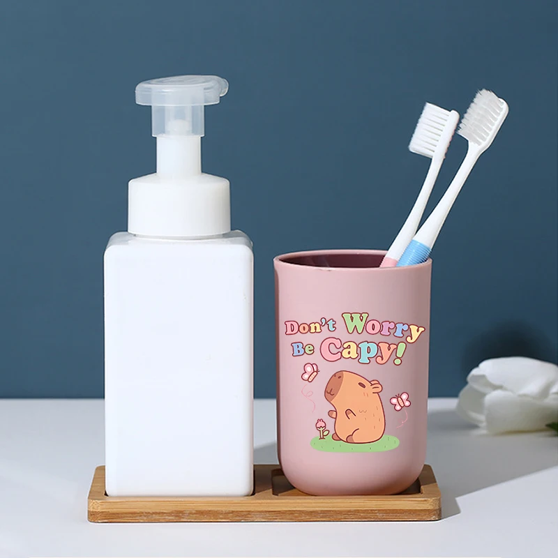 Kawaii كابيبارا كأس فرشاة الأسنان الإبداعية الكرتون لطيف الأطفال غسول الفم الكؤوس المفروشات المنزلية أنيمي كوب ماء هدايا عيد الميلاد #4