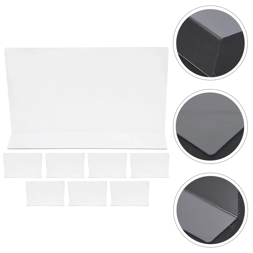 

8 pcs Shelf Dividers Clear Plastic L-Shaped Closet Organizers Wire Wood Bookshelf Snack Rack Holder Storage Closet Divider