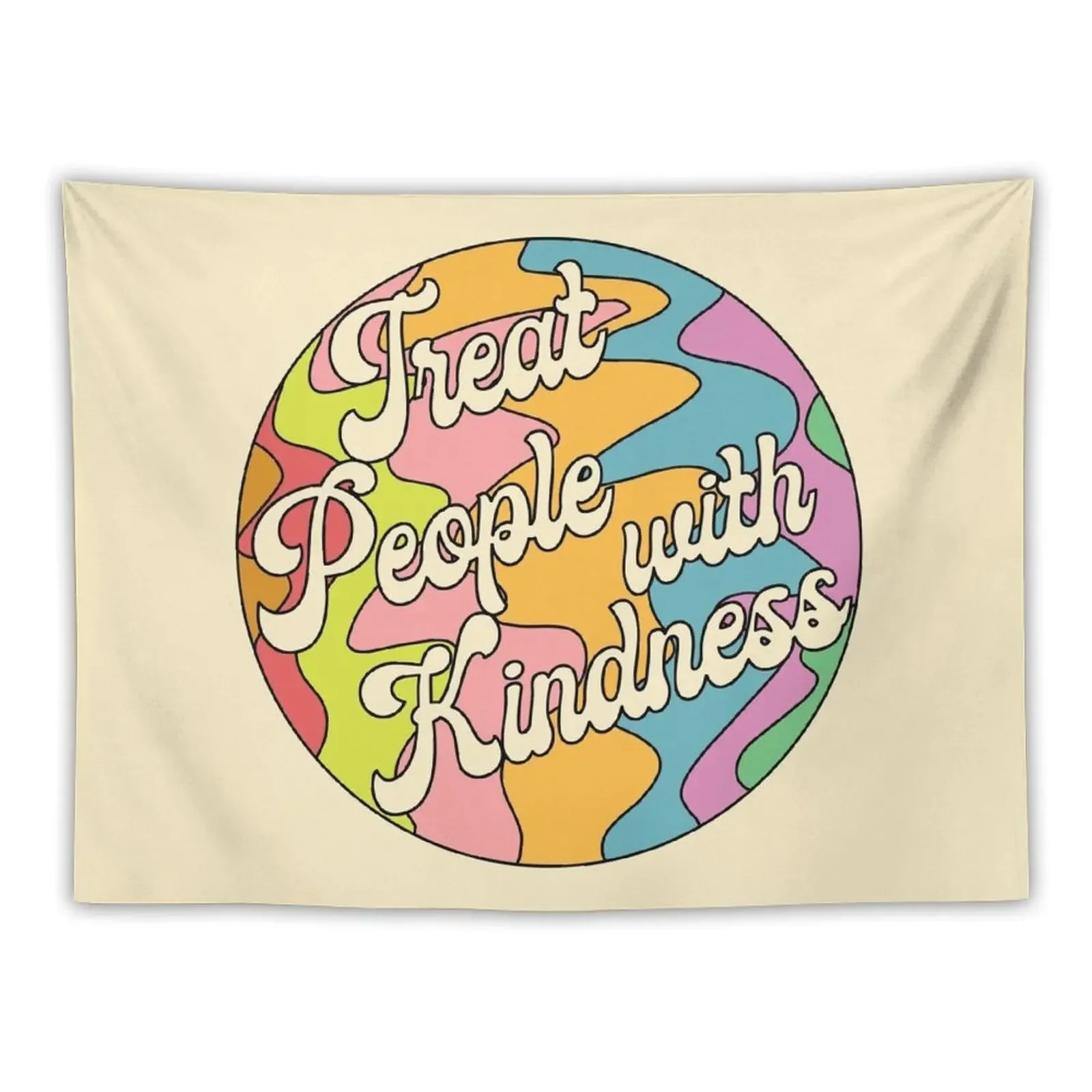 Groovy Treat 'Em With Kindness Design Tapestry Decoration Room Wall Decor Decoration For Bedroom Wall Carpet Tapestry