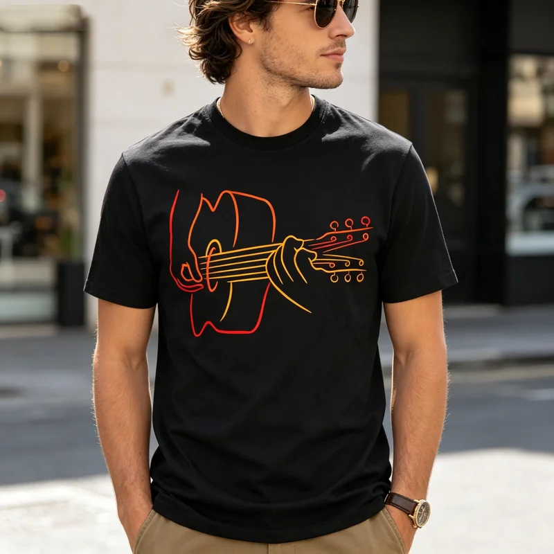 One Boss No Kings Guitar Graphic T Shirt Vintage Rock Music Print Unisex Soft Cotton Crew Neck Short Sleeve Trendy Casual Tops