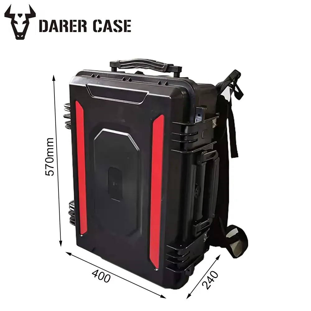 DPC114 High-quality IP67 Waterproof Hard Plastic Backpack Plastic Tool Storage Case With Shoulder Strap 570*400*240mm