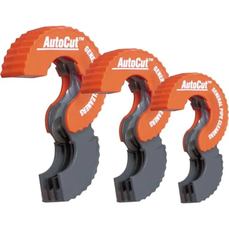 

General Pipe Cleaners ATC-3PK AutoCut 3-Piece Copper Tubing Cutter Kit 1/2" 3/4" and 1" Cutters