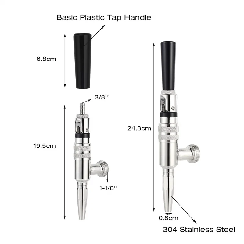 

Смеситель для пивного кофе Stout, все смесители для азотного кофе из нержавеющей стали 304, кран для бочонка для домашнего пива с азотом Kegerator