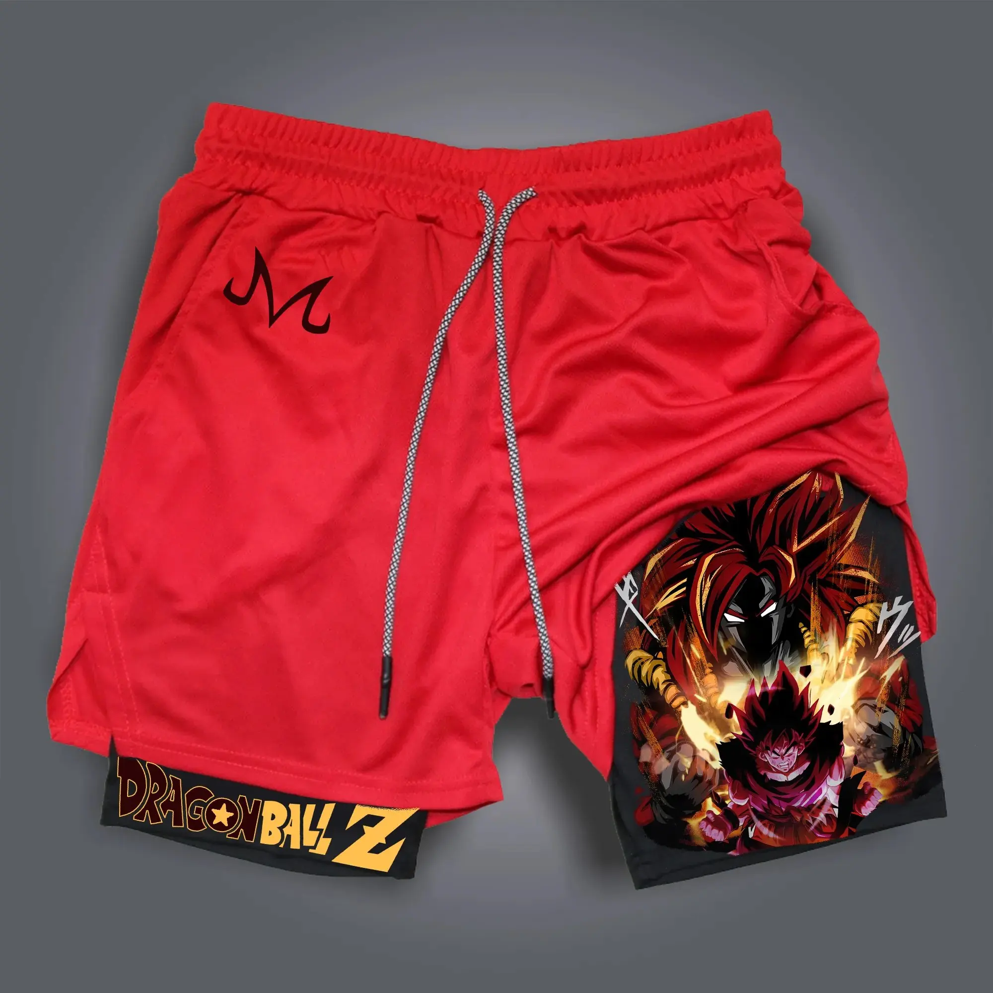 

Dragon Ball Anime Printed Fake Two New Summer Shorts Fashionable Sports Breathable Trendy High Quality Men's and Women's Shorts