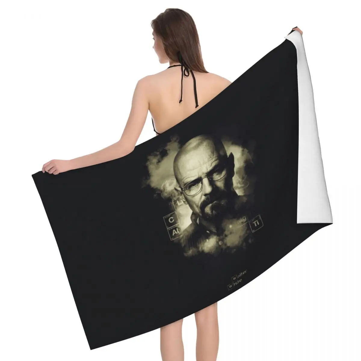 Toalla de microfibra de lino suave personalizada, secado rápido, Heisenberg, espectáculo de TV, ducha, piscina, Walter White Breaking Bad