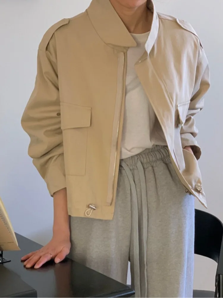 

Bla ort Coat Jaet Women's Autumn Winter Loose Long Sve Zipper Open Cardigan Workwear Top Versatile Casual Sle