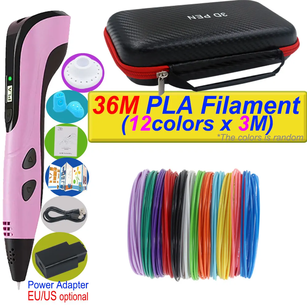 2026 neue 3D Druck Stift DIY Dreidimensionale Malerei Kinder Spielzeug Mit LCD Screen Power Adapter 200 M PLA Filament spielzeug Geschenk