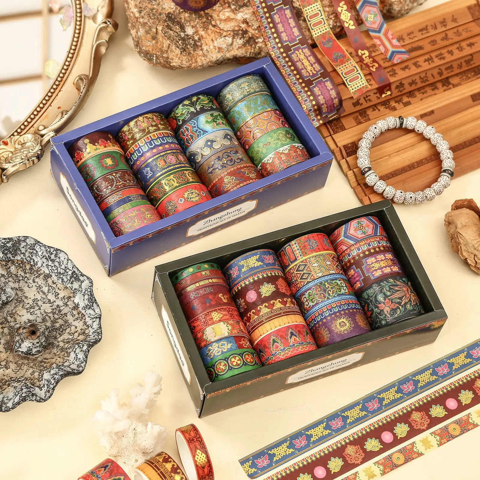 

Retro Element Series Washi Tape Set Diy Notebook Decorative Tape Exquisite Holiday Gift For Friends Tape Wholesale