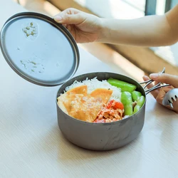 Keith Outdoor Camping Tableware Bowl Titanium Folding Lunch Box Hiking Travel Dinner Boxes Cookware With Cover 800ml 1L 1.2L