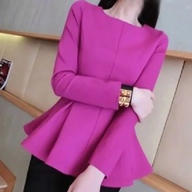 Elegant Solid Color All-match Folds Ruffles Blouse Women\'s Clothing 2024 Autumn New Oversized Casual Pullovers Office Lady Shirt