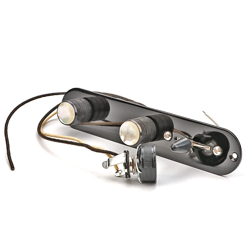 

ABJX New Fully Loaded Control Plate Pre-Wired 3-Way Control Plate With Wiring Harness For Telecaster Electric Guitar(Black)