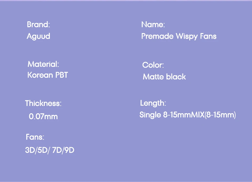 Aguud 3D 5D 7D 9D Wispy Prefabrik Fan Spike Promade Wimpernverlängerung Spitze Basis Hybrid Fan Lash C D Curl Effect Wispy Lash – Detail 4
