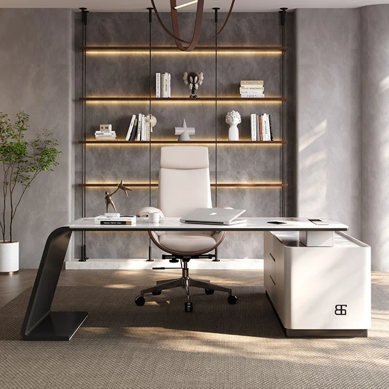 Modern Computer Luxury Storage Office Desk Multifunctional Standing Mesa Ordenador Office Furniture Executive Study Office Desk