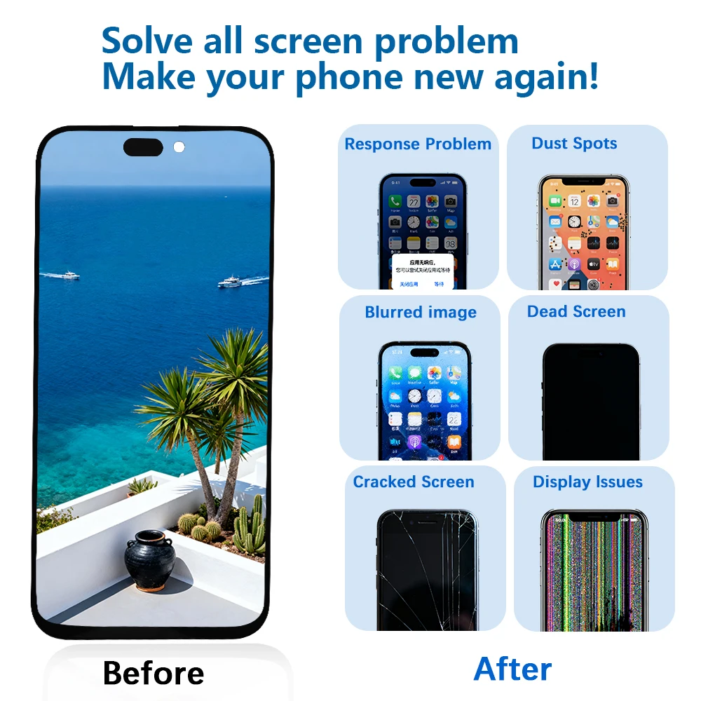 OLED LCD Screen for iPhone 15 Pro 15 Display for iPhone 15 Pro Max 15 Pro Max Replace 3D Touch Screen Assembly with Repair Kit image 3