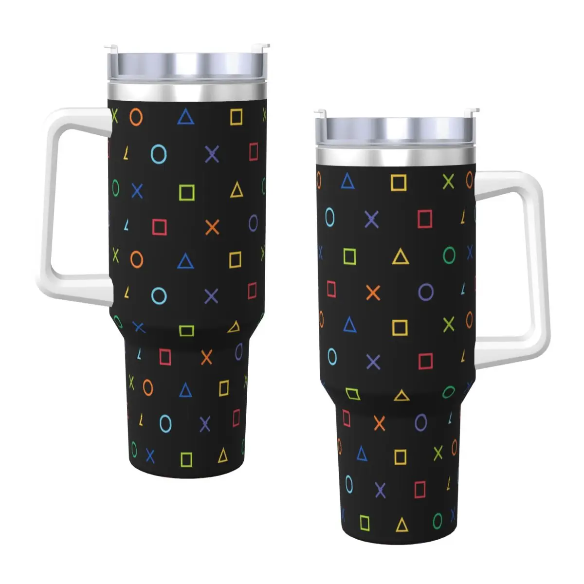 

Stainless Steel Tumbler Hot Colorful Game Gamepad Car Mugs With Straws Travel Cold Hot Water Bottle Keep Heat Large Thermal Mug