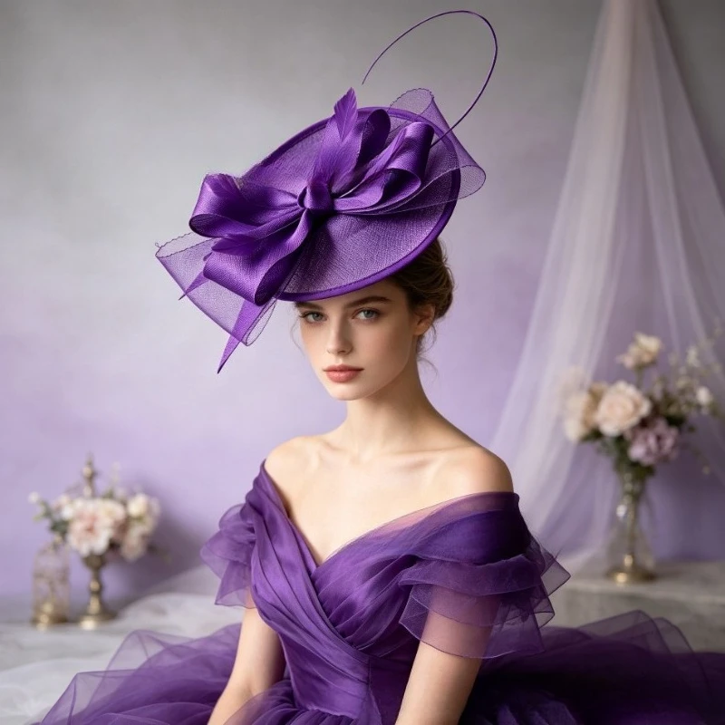 Fascinator Hats Feather Mesh Tea Party Church Cocktail Hat Makeup Prom Kentucky Derby Headpiece Photography Hair Accessories