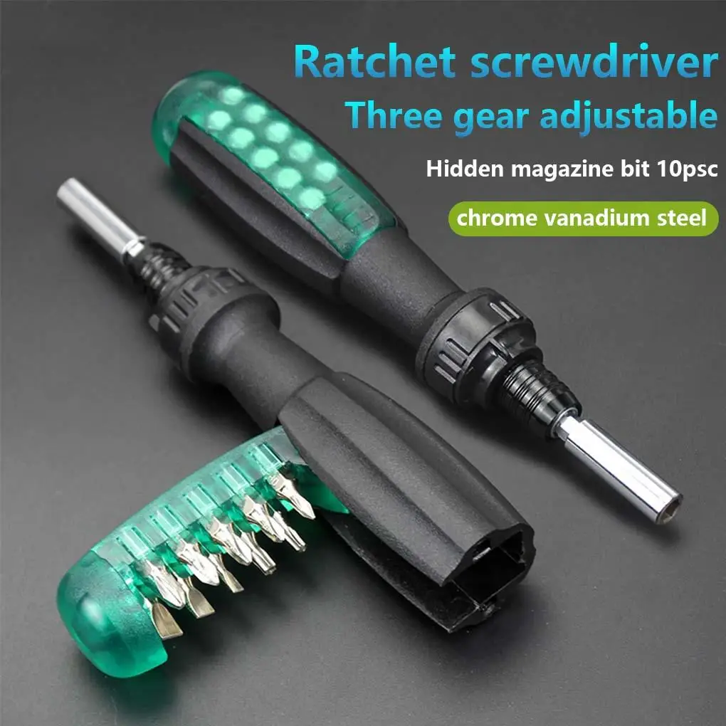 11 Pieces/Set Alloy Steel Screwdriver Portable Handheld Nonslip 3 Gear Replacement Workshop Repairing Screw Bolts Driver