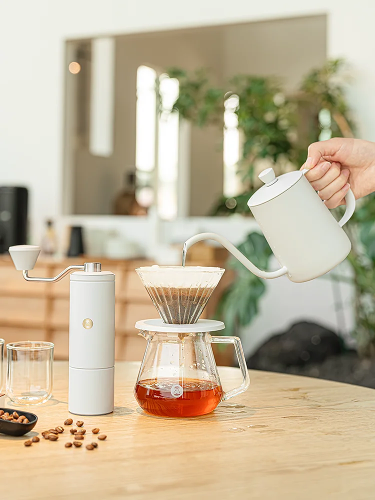 

Timemore Hand-Poured Coffee Pot Set European Style Stainless Steel Coffee Brewing Kit with Hand-Crank Coffee Grinder Gift Box