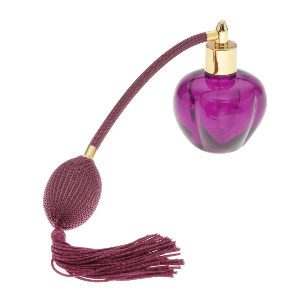 100ml Empty Glass Perfume Bottle With Long Bulb Tassel Spray Atomizer Reuseful  Vintage Style Fashionable Design.For Home Salon
