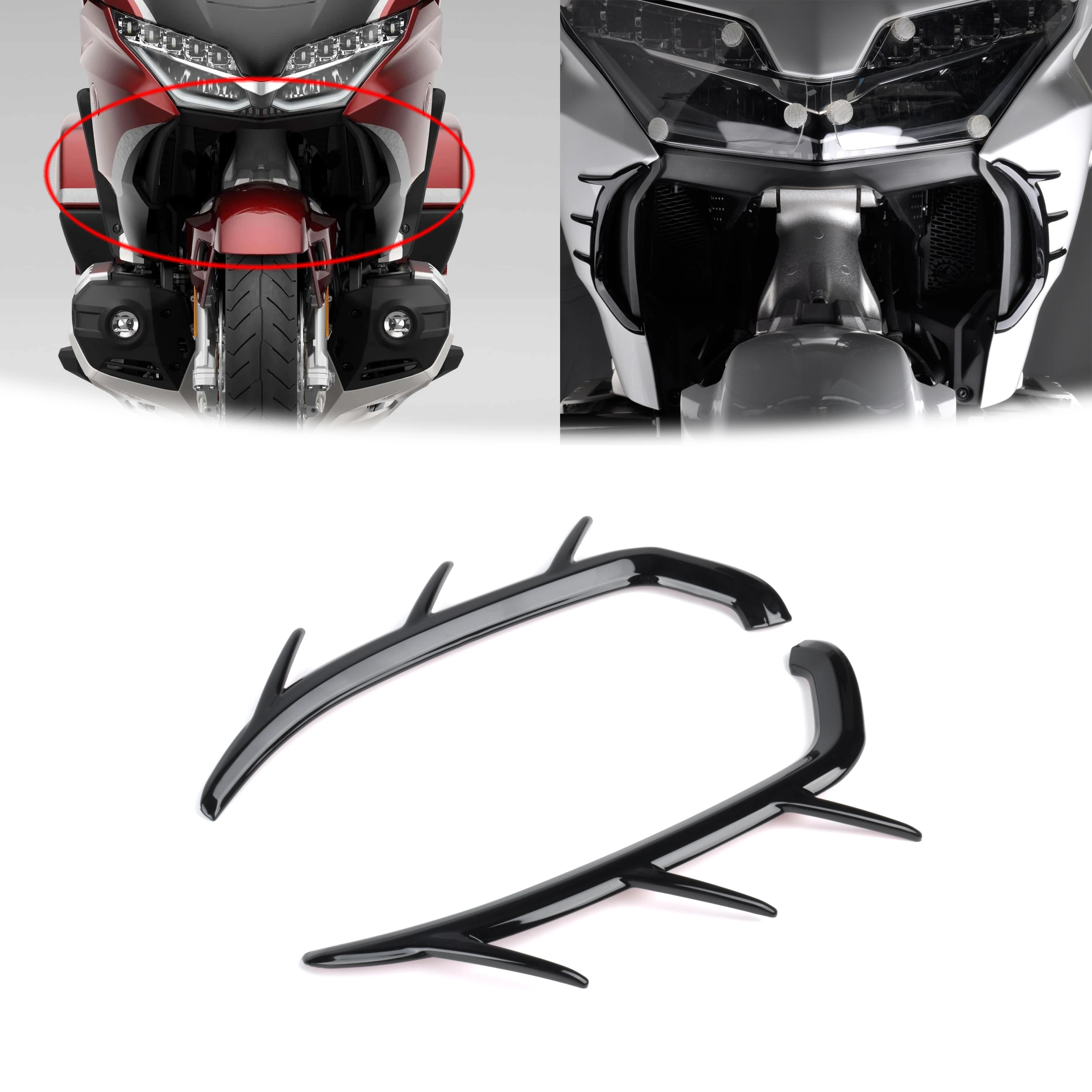 Panical Chrome 2Pcs Front Vents Trim Cover Vertical Vent Trim For Honda Gold Wing GL1800 F6B 2018-2023 Motorcycle