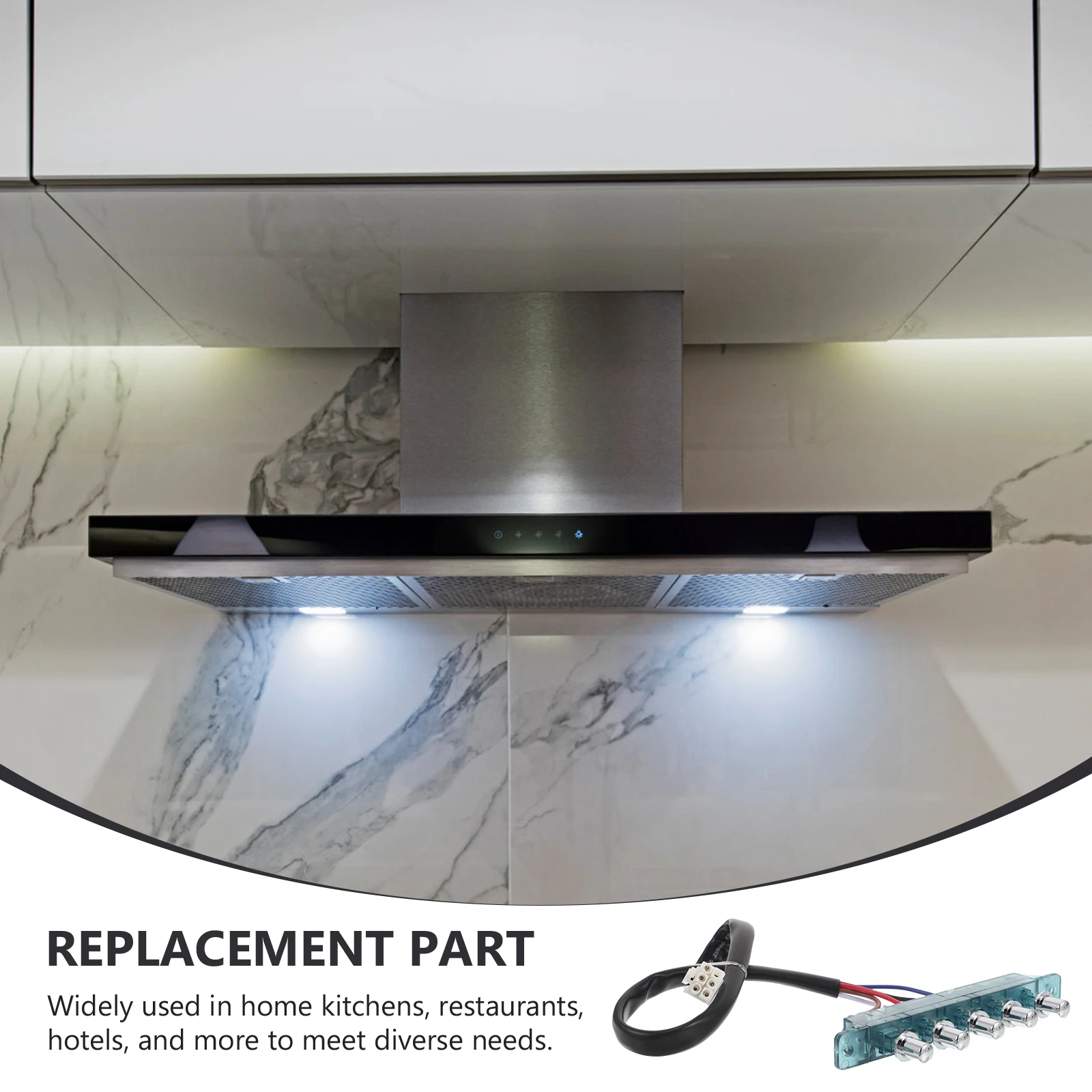 

5-Piece Switch Button Replacement Universal 5-Button Control Panel For Kitchen Ventilation Easy Installation Durable Parts Home