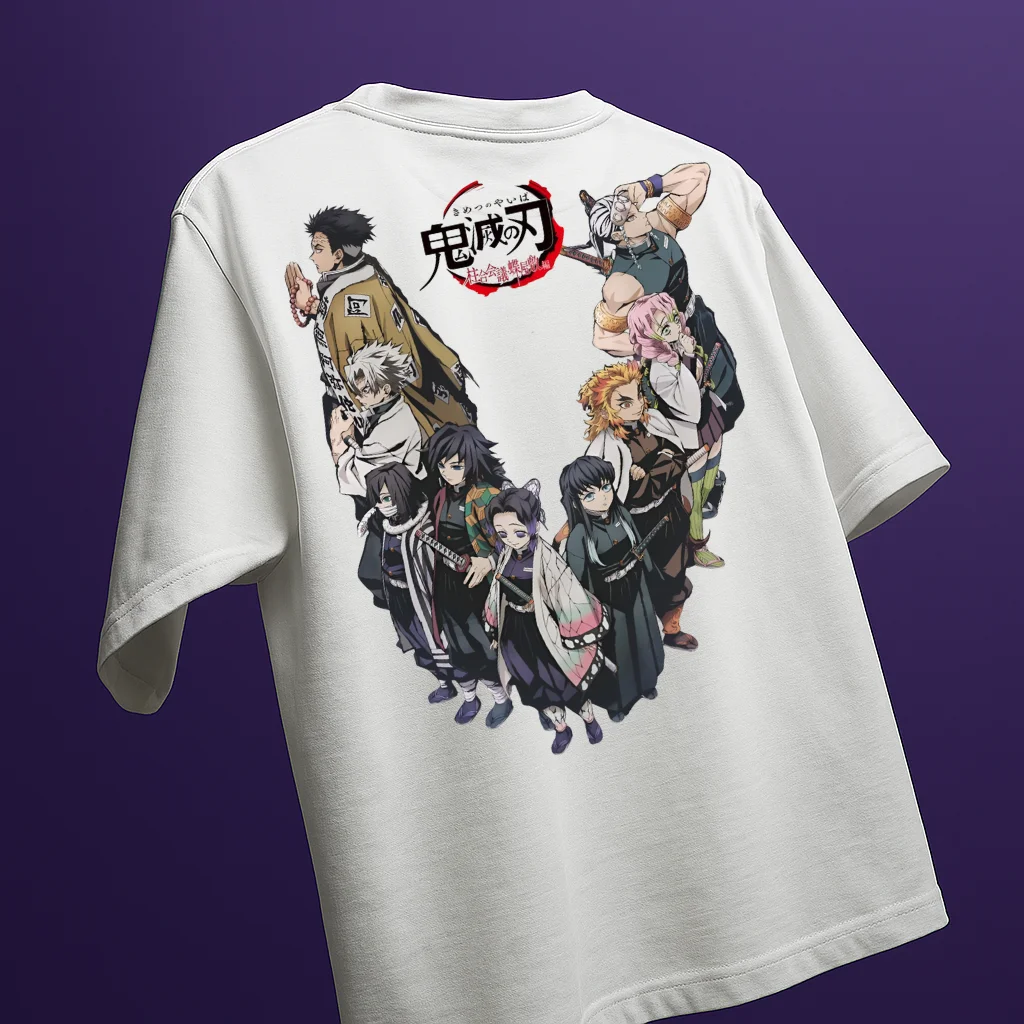 

Demon slayer pillar graphic t shirts oversized short sleeve y2k top streetwear cotton anime t shirt harajuku men clothing