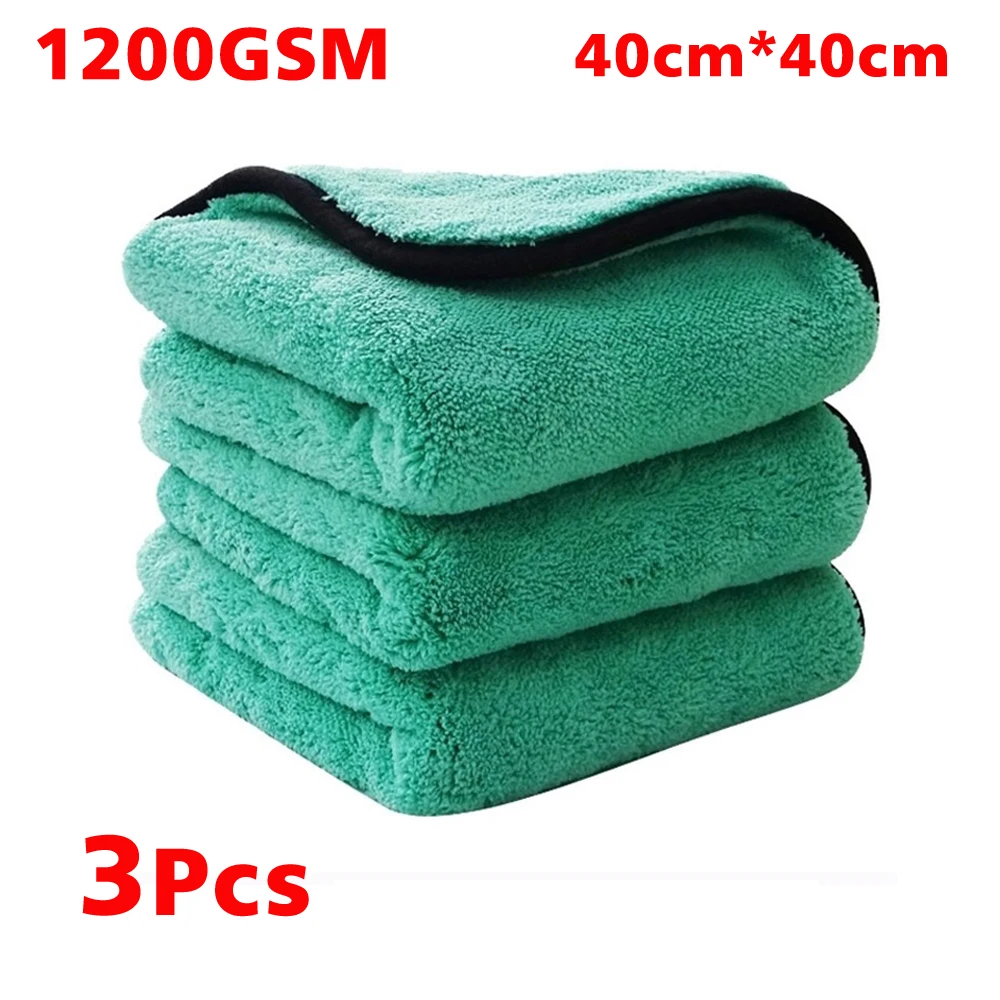 Microfiber Towel Car Wash Cloth Auto Cleaning Door Window Care Thick Strong Water Absorption For Car Home Automobile Accessories