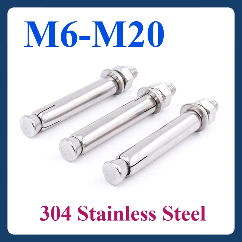 

M6 M8 M10 M12 M14 M16 M20 304 Stainless Steel Expansion Bolt Fix Bolts Heavy-Duty Anchors for Concrete for Indoor/Outdoor Use