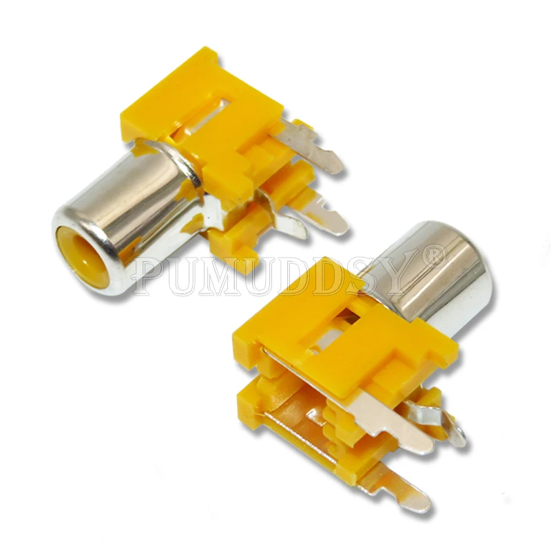 10PCS 1 Way/1 Hole RCA Connector Audio Female Jack AV Audio Input Socket Red Yellow White Lotus Amplifier Interface Signal