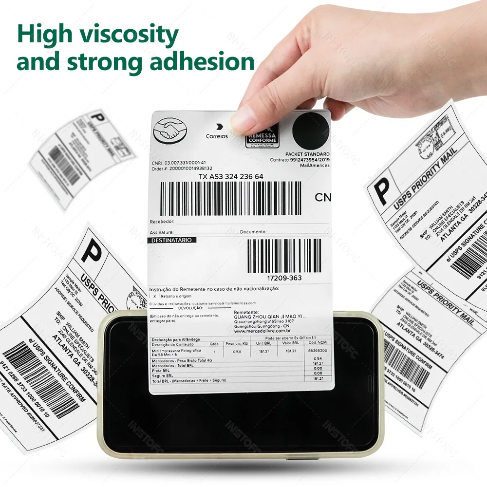 4"x6" Thermal Shipping Label Paper 100pcs or 500pcs Per Package Support UPS DHL Fedex Express Shipping Labels Printing