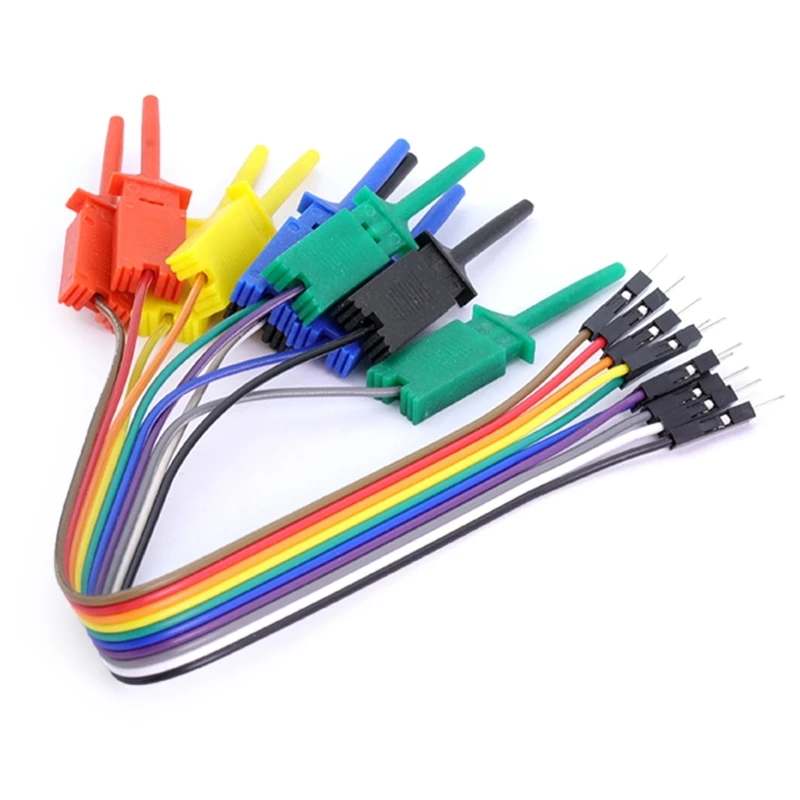 20cm 10 Needle Hook Clamp Kit Logic Analyzer Cable Clamp Probe Logic Analyzer Cable Test Lead For Connect Chips