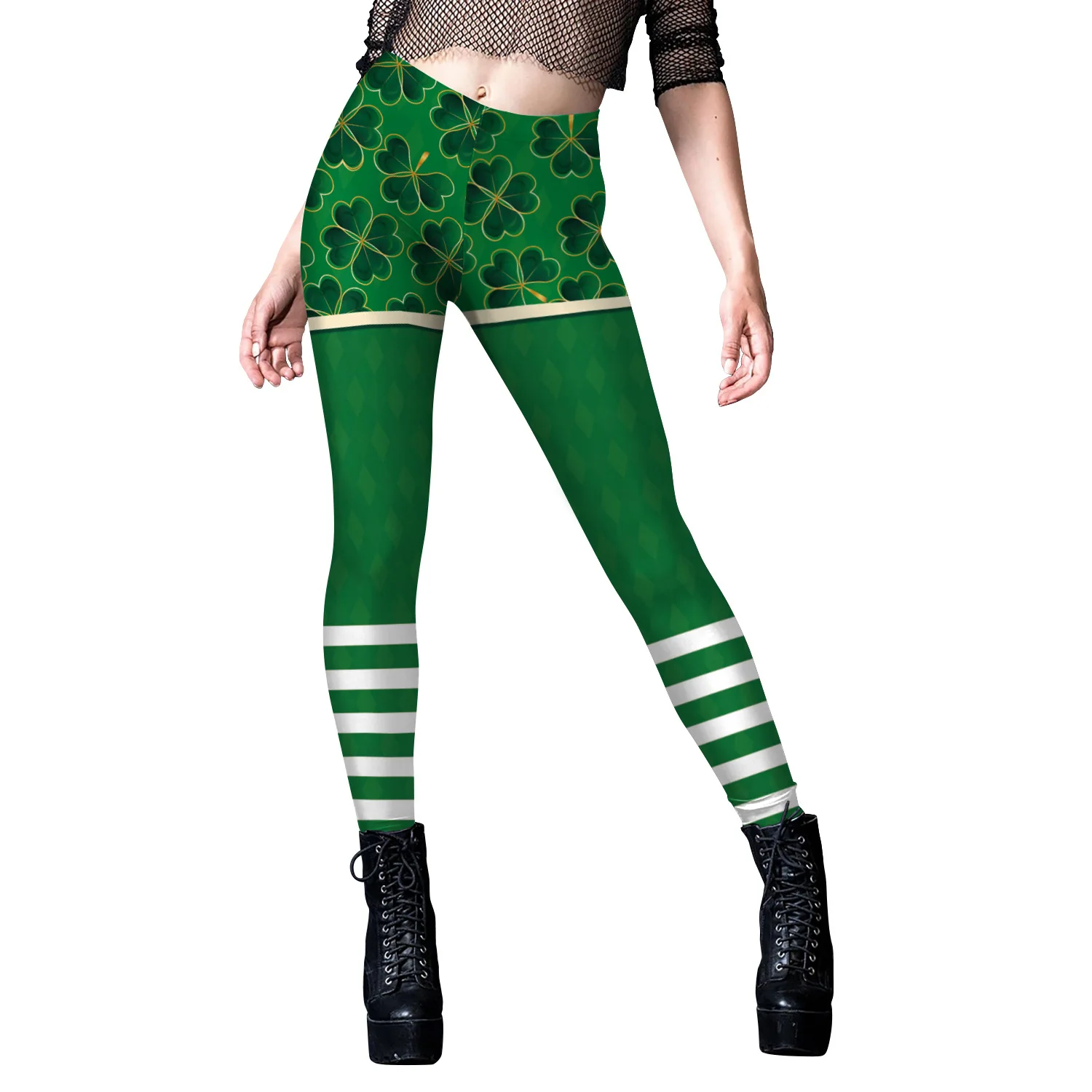 Nuovi leggings per il giorno di San Patrizio Green Clover Irlanda Cosplay Collant leggin sexy Push Up Fitness Donna Festival irlandese PartyPants