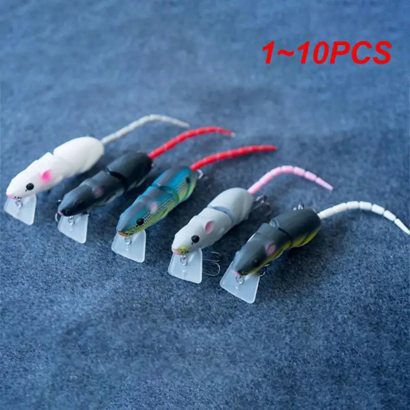 

1~10PCS 155cm/155g Mouse Lure Artificial Bait Built-in Noise Ball Metal Vibration Rat Swimbait with Hook For Pike Bass Fishing