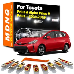 MDNG Canbus For Toyota Prius A Alpha Prius V Prius + 2011-2018 2019 Vehicle Lamp LED Interior Dome Map Light Kit Car Led Bulbs