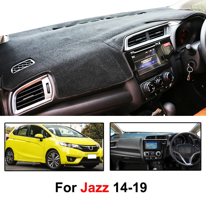 Car Dashboard Cover Dash Mat For Honda Jazz Fit 2014 2015 2016 2017-2019 Dashmat Sun Shade Instrument Protect Carpet Accessories
