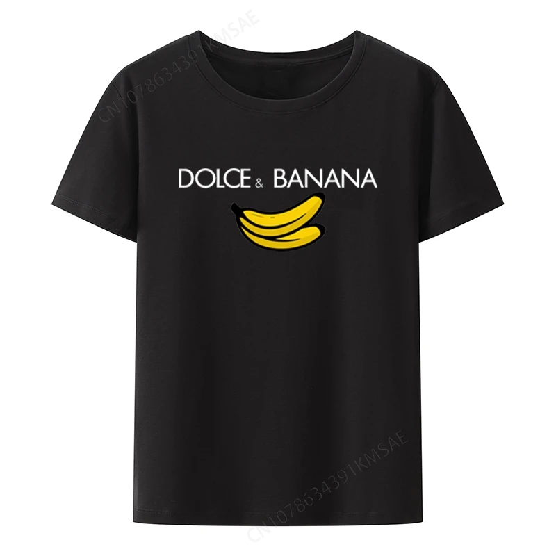 Dolce & Banana Print Mens T-shirts Crewneck Breathable Tops Modal Comfortable TShirt Men's Short Sleeve XS-4XL Tees Shirts